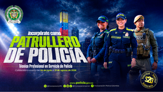  Incorp&oacute;rate como Patrullero de Pol&iacute;cia