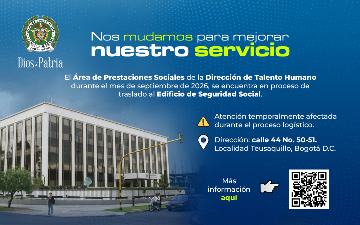 Banner informativo traslado arpre