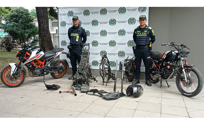 En el barrio Popular fue intervenida una vivienda utilizada como "Desguazadero" de motocicletas hurtadas y en lo que va corrido de este año se han capturado a once actores criminales dedicados a este flagelo.