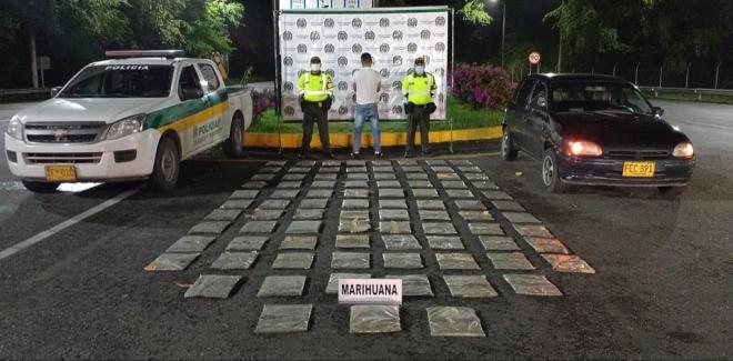 fotografía incautación estupefaciente en las vías de Valle