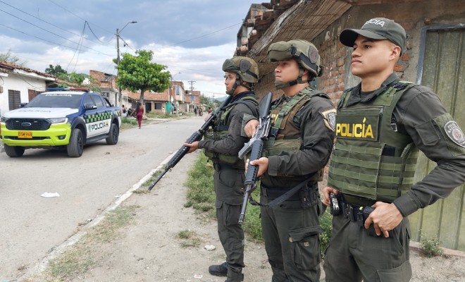 Policias en servicio norte del cauca