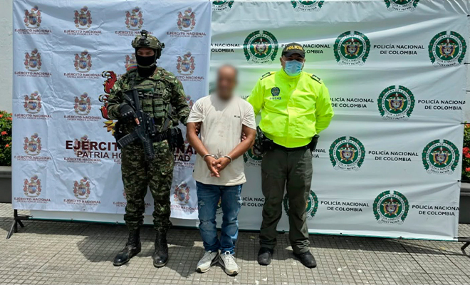 Alias 'EL Paisa' presunto dinamizador del Clan del Golfo, capturado y custodiado por la Polic&iacute;a Nacional