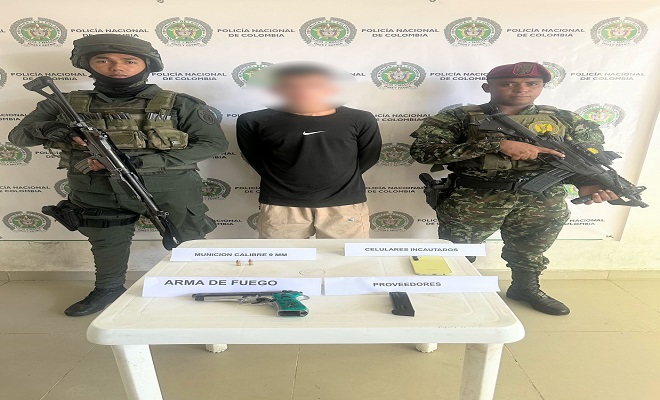 captura de una persona por el delito de fabricación, tráfico, porte o tenencia de armas de fuego, accesorios, partes o municiones.