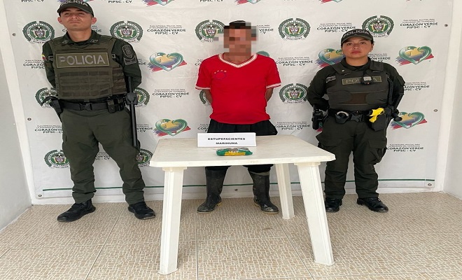 Captura un ciudadano en Cucutilla el hombre de 40 años fue capturado al ser sorprendido portando varias dosis de marihuana