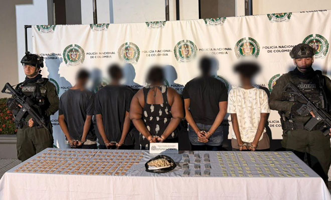 Cinco capturados por tráfico de estupefacientes