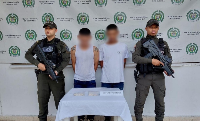 Dos personas capturadas por tr&aacute;fico de estupefacientes en Aguachica