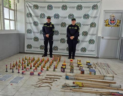 Polic&iacute;a incaut&oacute; m&aacute;s de 157 kilogramos de material pirot&eacute;cnico, en el Meta 