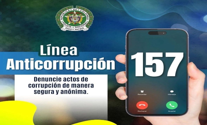 La Policía Nacional en Bolívar fortalece la lucha contra la corrupción con la Línea Anticorrupción 157