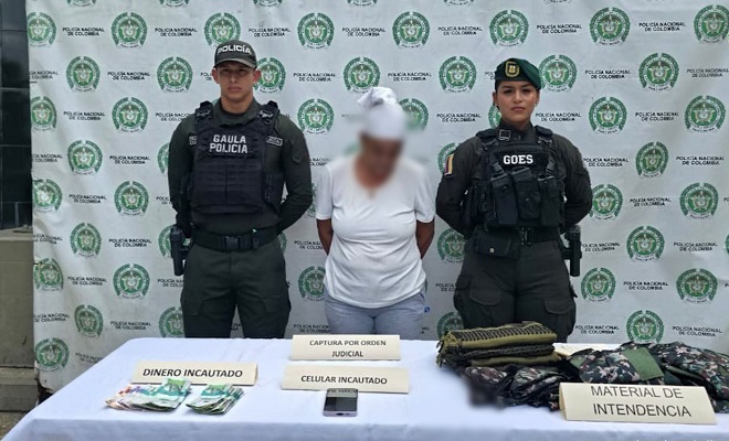 polic&iacute;a captura a dos presuntas integrantes del &ldquo;Clan del Golfo&rdquo; vincu1lada a actividades de reclutamiento ilegal y extorsi&oacute;n1