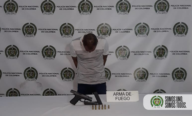 capturado con arma de fuego