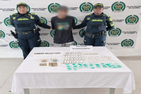 Persona capturada por porte de estupefacientes