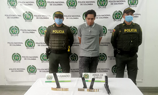 Capturado con arma ilegal en el municipio de Itagüí Antioquia 