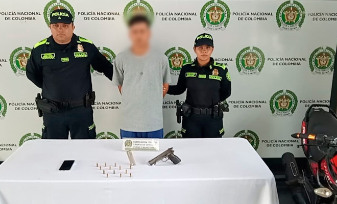 Capturado alias "Abdel" con un arma de fuego durante operativo de control en Girón