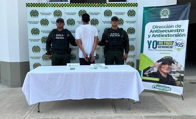 Capturado en flagrancia hombre de 19 años por extorsión en Barrancabermeja