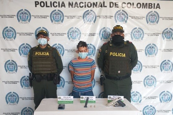 Capturado una persona por los delitos de hurto y porte ilegal de armas de fuego