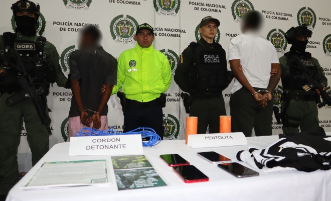 Capturados dos presuntos integrantes del ‘Jaime Martínez’ por atentado contra el Cantón Militar Pichincha en Cali