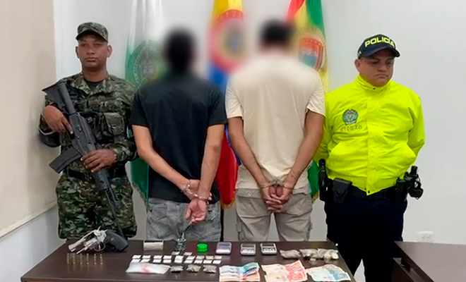 Dos personas capturadas por los delitos de homicidio en grado de tentativa y fabricaci&oacute;n, tr&aacute;fico y porte de armas de fuego y el delito de tr&aacute;fico de estupefacientes
