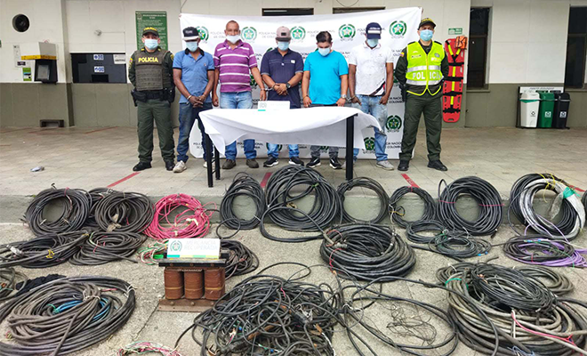Capturados por el hurto de 500 metros de cable de cobre