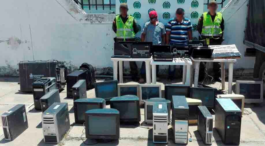 capturados-hurto-36 computadores-computadores-monterrubio-Sabanas de San Angel