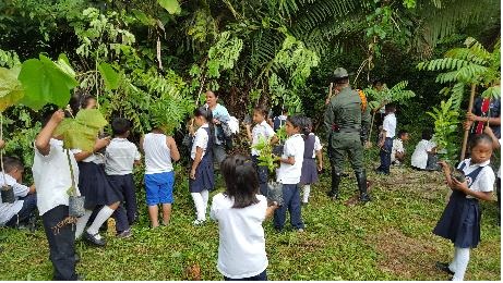 40 niños la institución educativa San Juan Bosco se convierten en guardines y tutores de la siembra