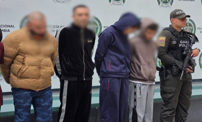 Se visibiliza los ciudadanos capturados por su presunta participación en el delito de extorsión