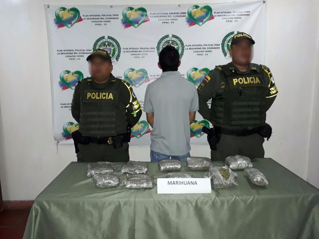 La Policía de Bolívar se incauto de 6.340 gramos de marihuana y 110 gramos de clorhidrato de cocaina