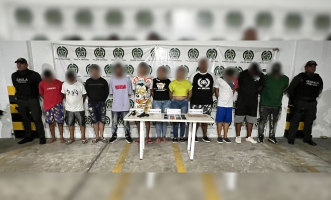 Entre los capturados se encuentra el cabecilla, alias “El Bebo”.