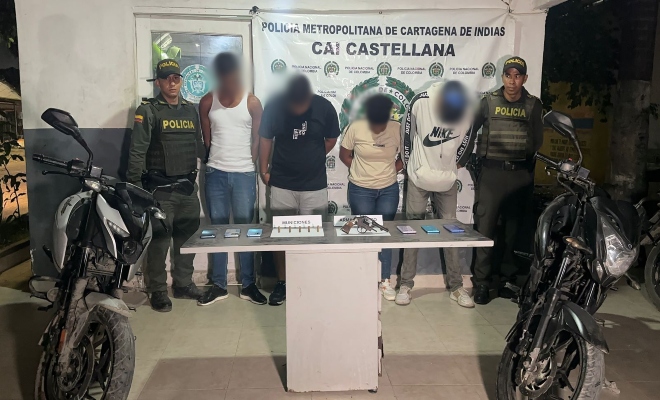 Cuatro capturados con un arma de fuego en Olaya Herrera