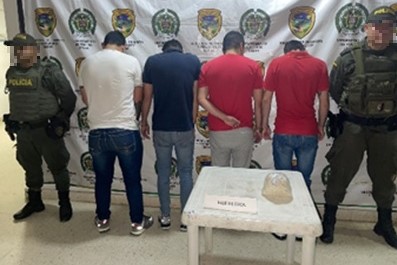 Cuatro personas capturadas por el delito de tráfico, fabricación o porte de estupefacientes