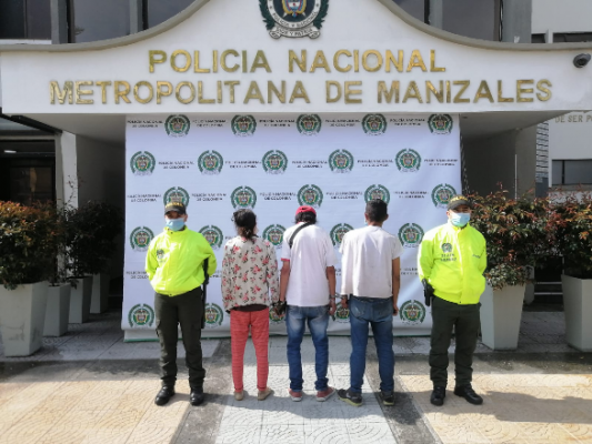 La Policía en Manizales capturó tres personas por hurto calificado y agravado