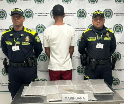  hombre con mas de 6 kilos de marihuana