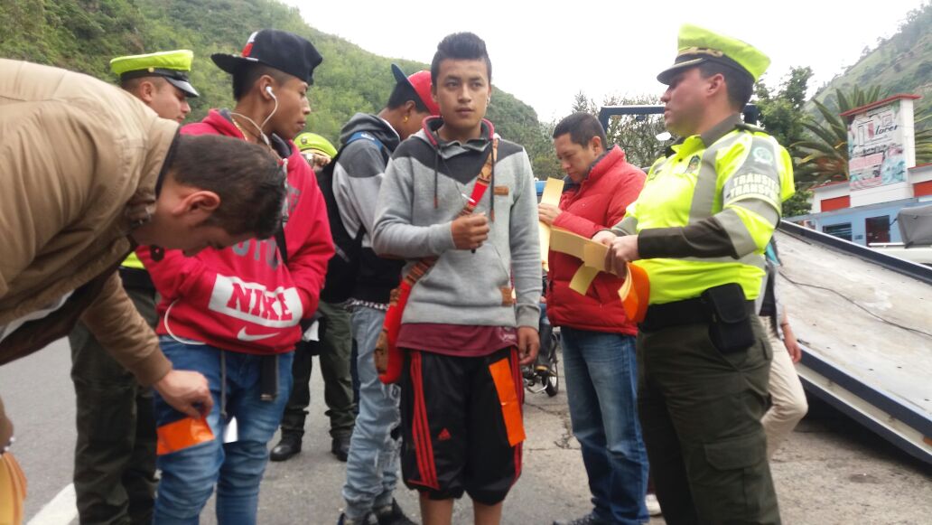 La seccional de transito y Transporte acompañando a los peregrinos