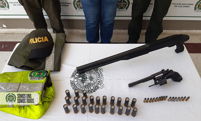 Incautación de armas a alias ‘la gorda’ en el municipio de Bello