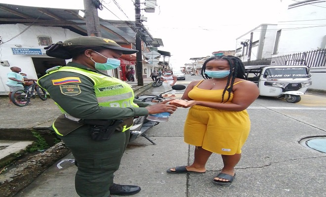 La Policía en el departamento del Chocó continúa trabajando para contener el covid-19