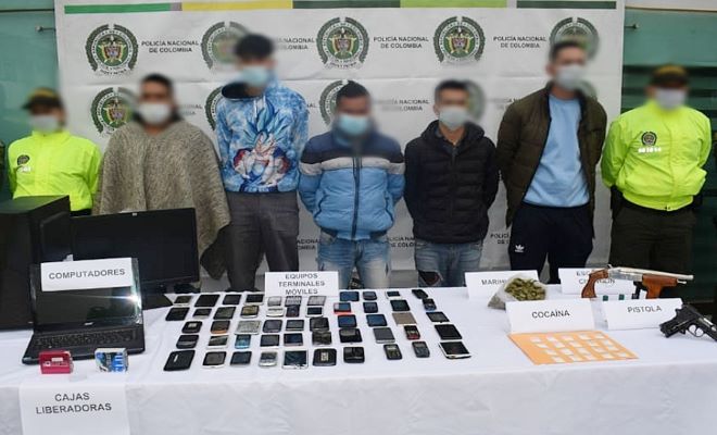 Capturados 5 hombres dedicados al hurto de celulares