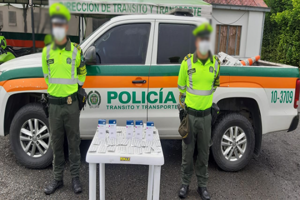    La seccional de tránsito y transporte aprehendió 1.120 pastillas sin fórmula médica
