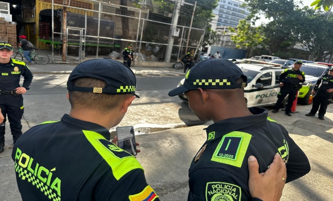 videollamada con la madre del patrullero de policía