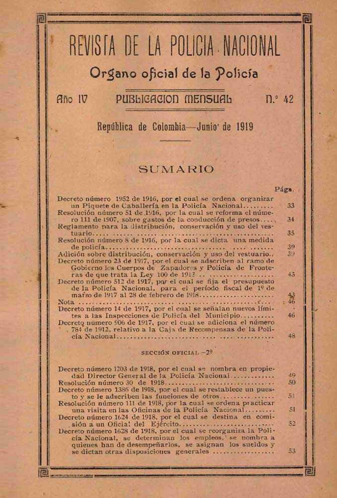 Portada de la Revista de la Polic&iacute;a