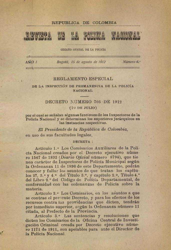 Portada de la Revista de la Polic&iacute;a