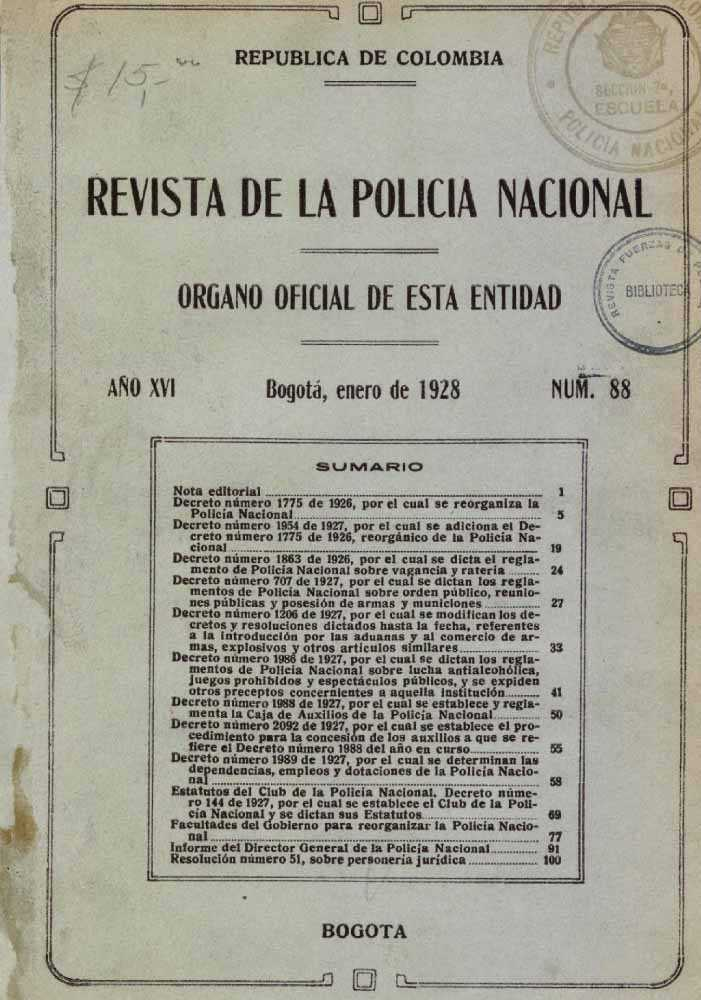 Portada de la Revista de la Polic&iacute;a