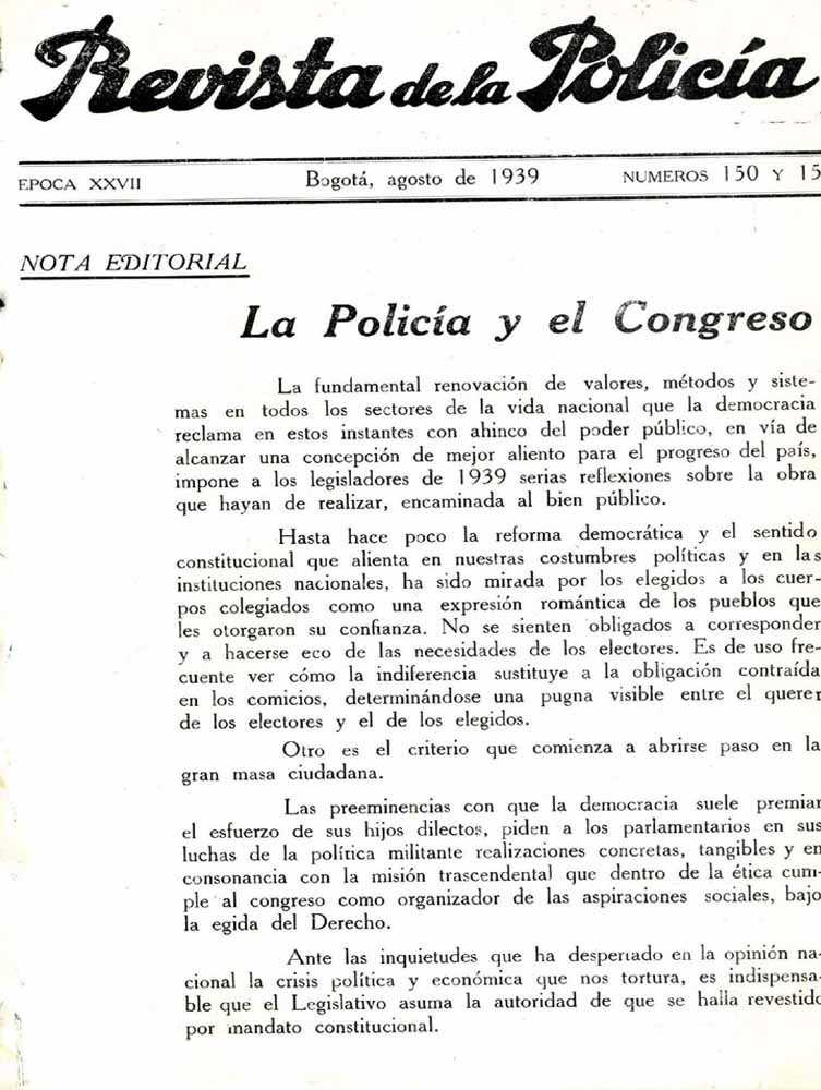 Portada de la Revista de la Polic&iacute;a