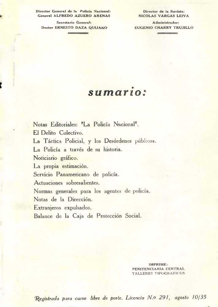 Portada de la Revista de la Polic&iacute;a