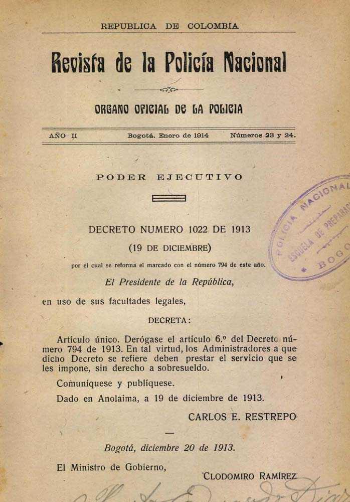 Portada de la Revista de la Polic&iacute;a