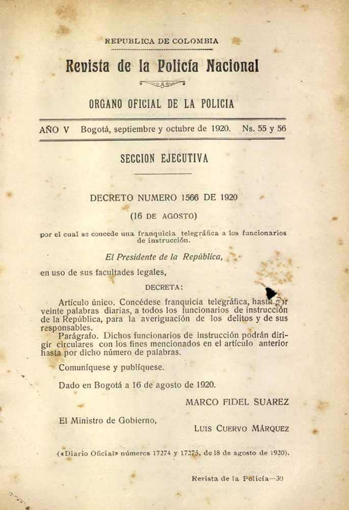 Portada de la Revista de la Polic&iacute;a