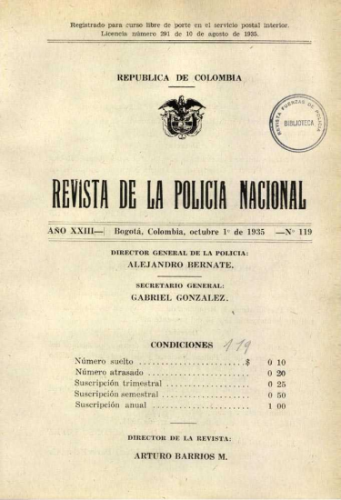 Portada de la Revista de la Policía