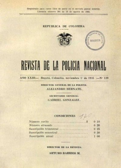 Portada de la Revista de la Policía