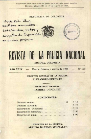 Portada de la Revista de la Policía