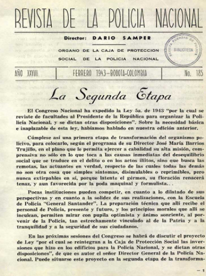 Portada de la Revista de la Policía