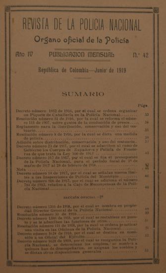 Revista Policía Nacional edición Nro. 42 Primera época
