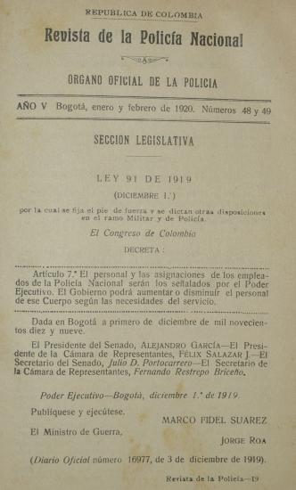 Revista Policía Nacional edición Nro. 48 y 49 Primera época
